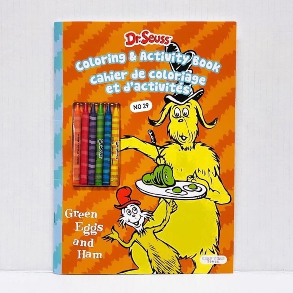 Dr. Seuss Green Eggs and Ham coloring & activity Book  - 36 Pages / 6 Pk Crayons